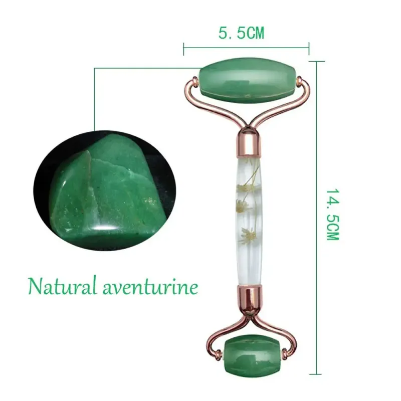Aventurine Gouache Scraper & Jade Roller Set 5