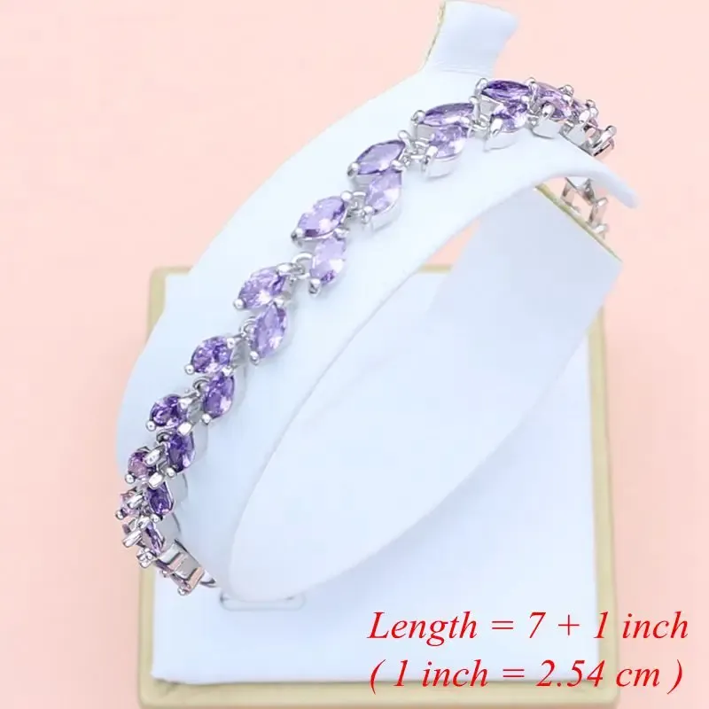 925 Silver Amethyst 4-Piece Jewelry Set 6