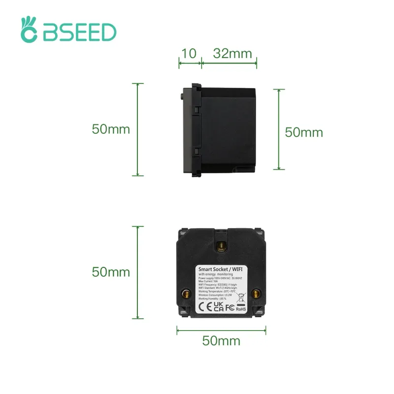BSEED WiFi Smart Power Monitor Socket 6