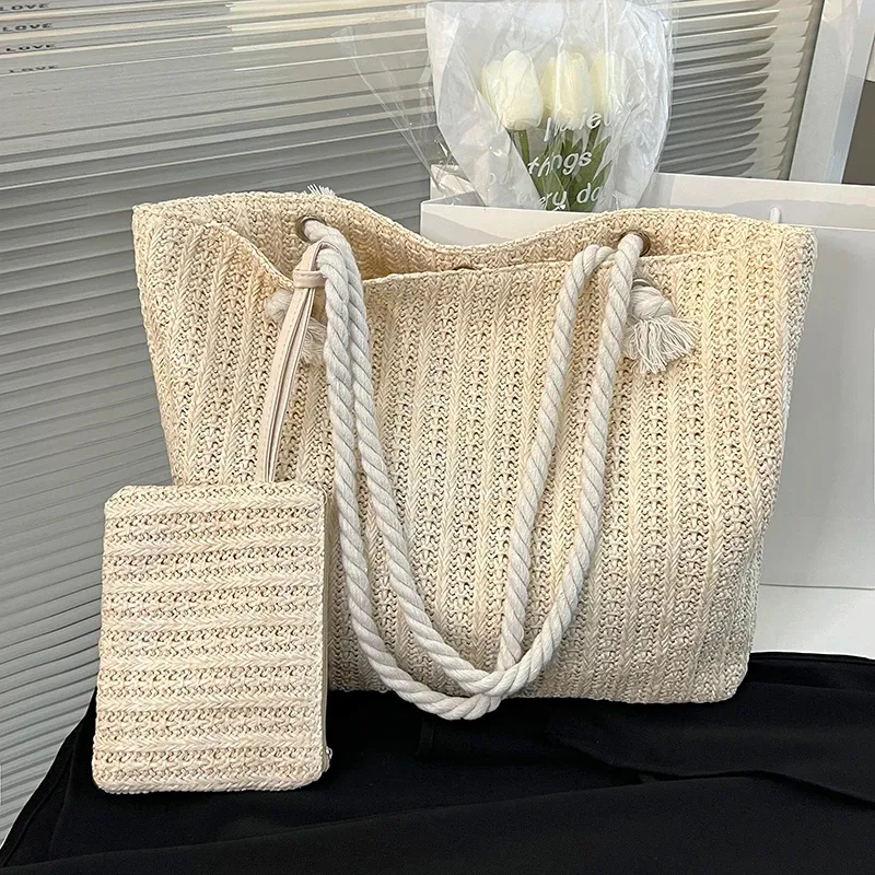 Handmade Bali Straw Tote Beach Bag 2