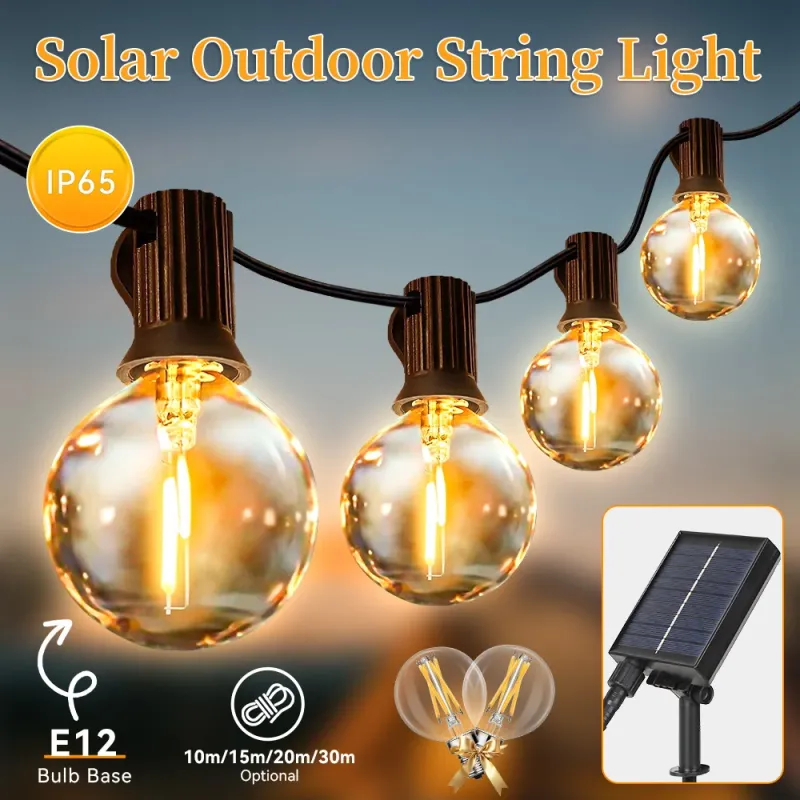 Solar Outdoor String Lights with Remote 1