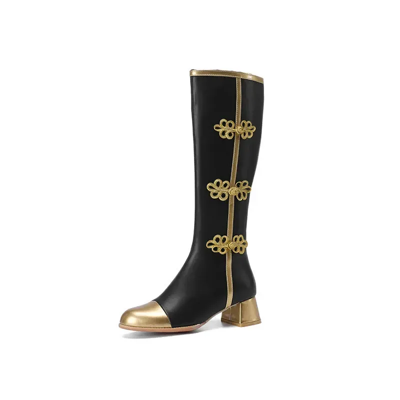 Knee High Cosplay Boots with Chinese Knot 5