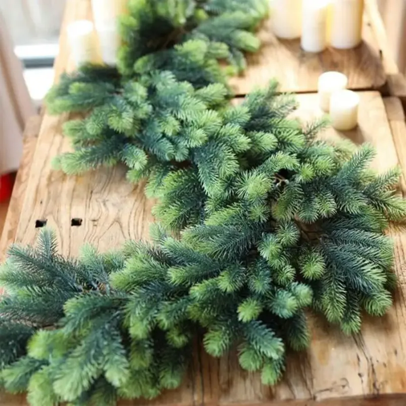 Rattan Christmas Pine Garland Wreath 2