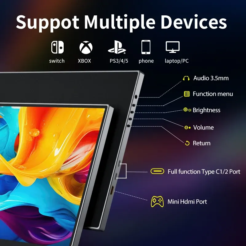 15,6" Портативный FHD монитор с USB-C 2