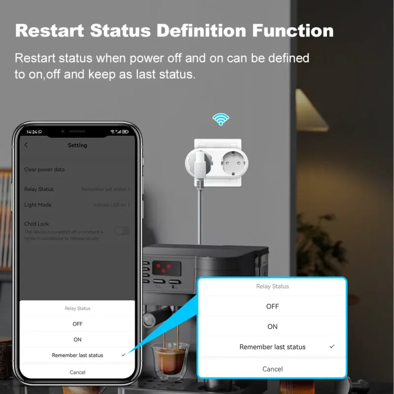 WiFi Smart Plug Dual Outlet 16A EU 4
