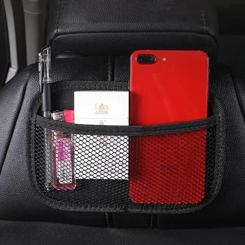 Car Leather Mesh Storage Bag Organizer 4