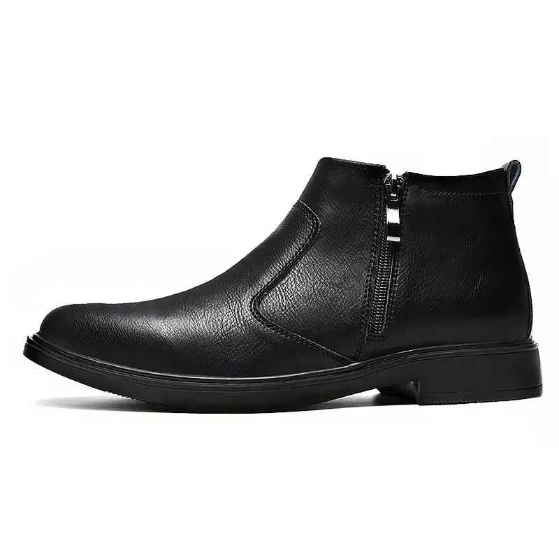 Men's Zippered Leather Chelsea Boots 4