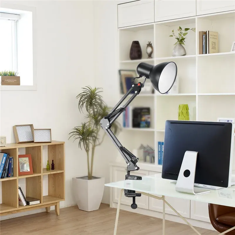 Swing Arm Clamp Desk Lamp - Black 3