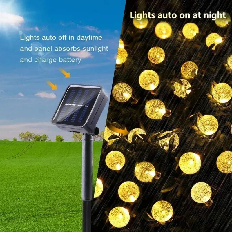 Solar Crystal Globe LED String Lights 6