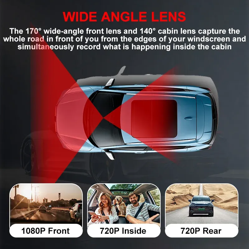 3CH Dash Cam with Night Vision & Parking Monitor 2