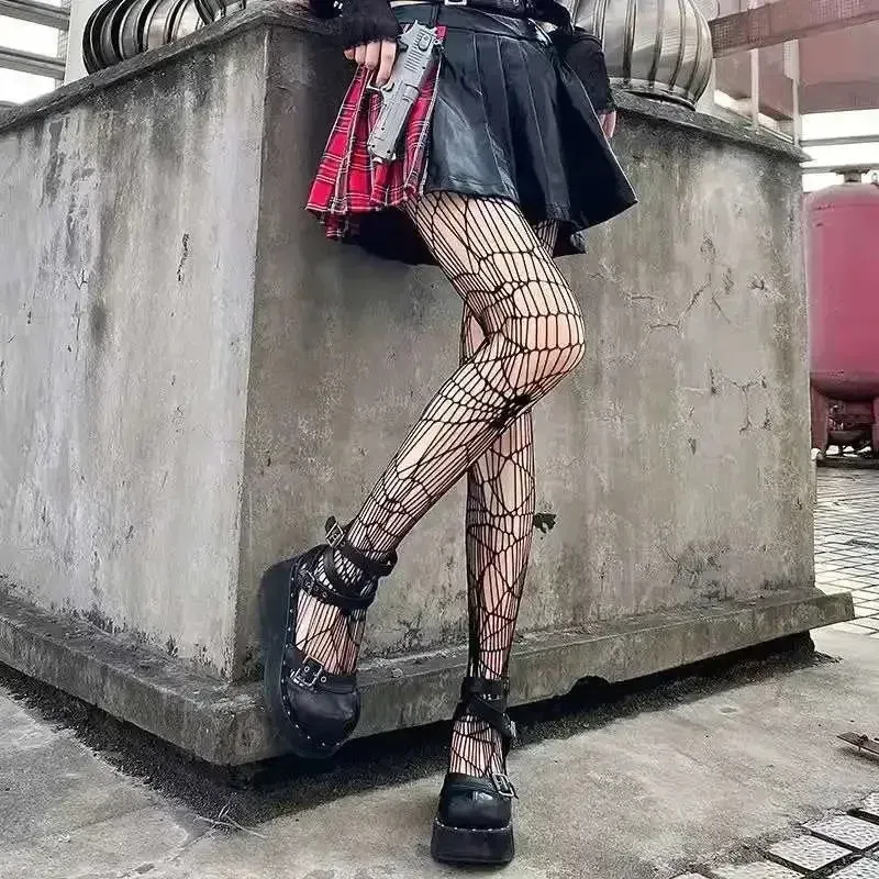 Gothic Skull Hollowed Out Tights 5