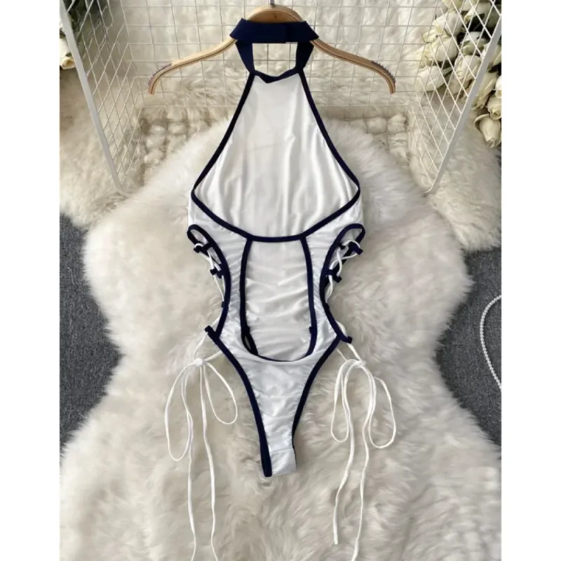 Sexy Halter Playsuit with Lace-Up 2