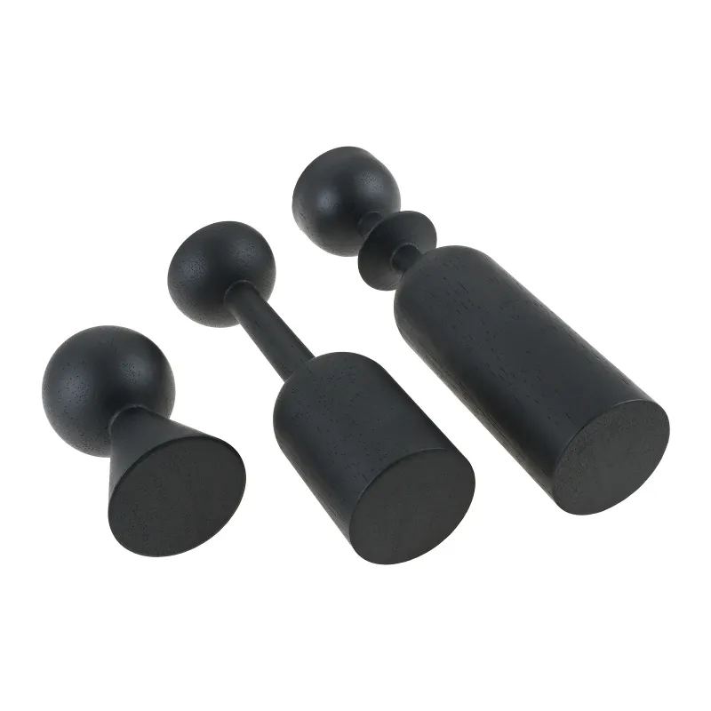 Black Wooden Candle Holder Stand 3