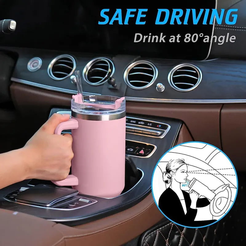 40oz Pink Insulated Tumbler 3
