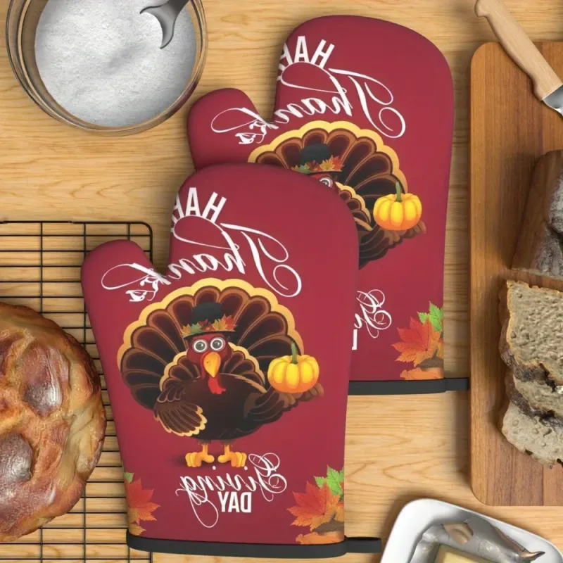 Thanksgiving Turkey Oven Mitts Set 5