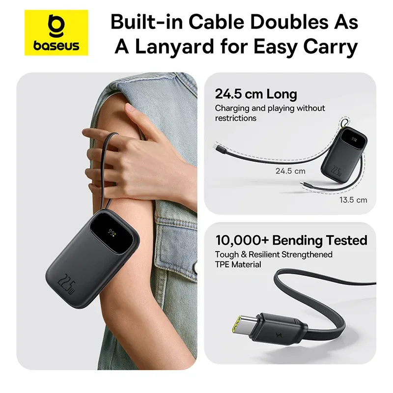 Baseus 22.5W Retractable Cable Power Bank 4