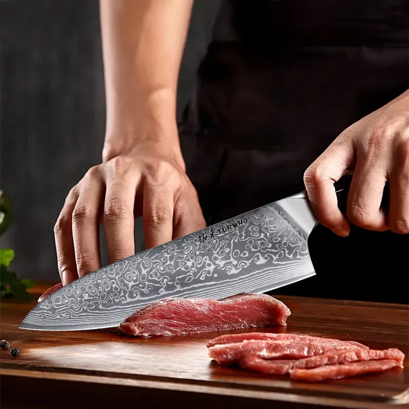 TURWHO 3PC Damascus Kitchen Knives Set 4