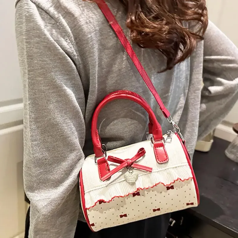 Polka Dot Korean Style PU Leather Shoulder Bag 4