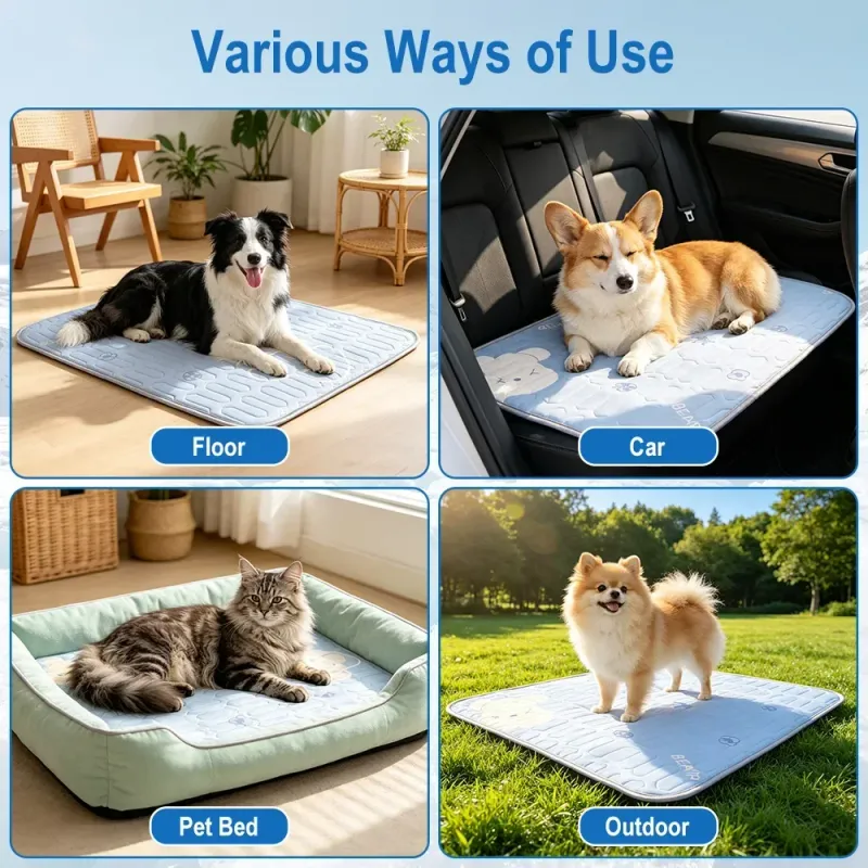 Dog Cooling Mat Summer Pet Cold Bed 3 Sizes For Small Big Dogs Pet Cat Portable Cooling Durable Blanket Sofa Cat Ice Pad Blanket 6