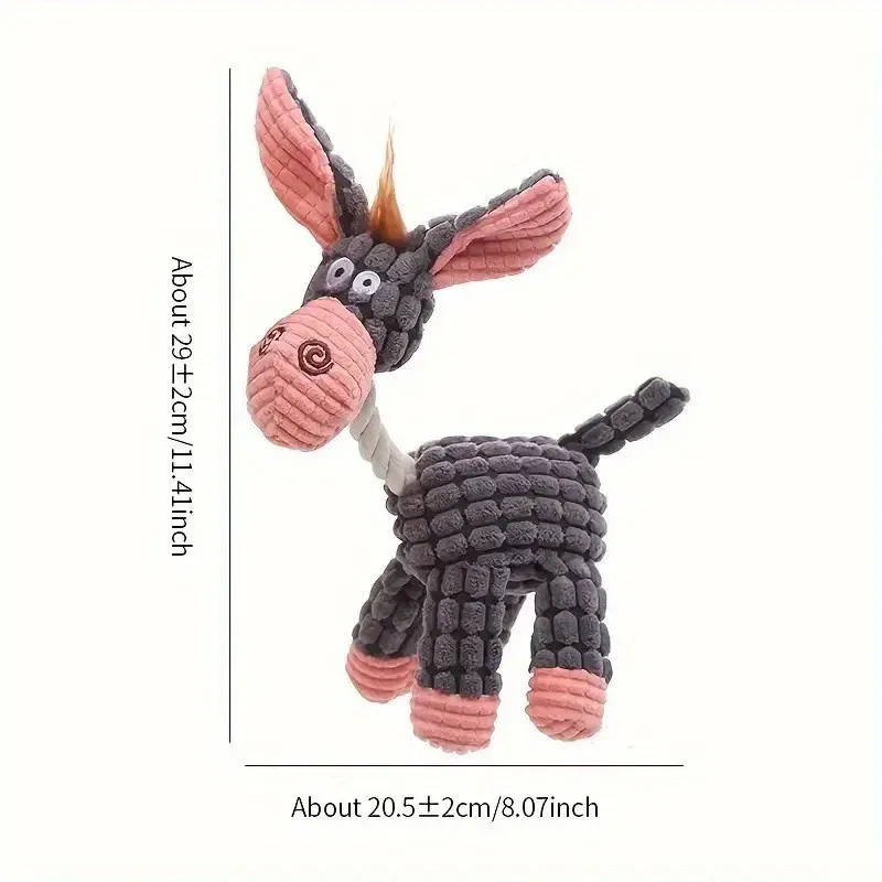 Plush Squeaky Donkey Puppy Toy 4