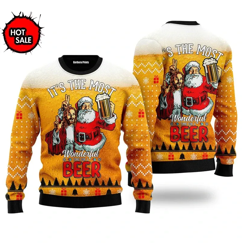 Happy Birthday Jesus 3D Ugly Christmas Sweatshirt 3