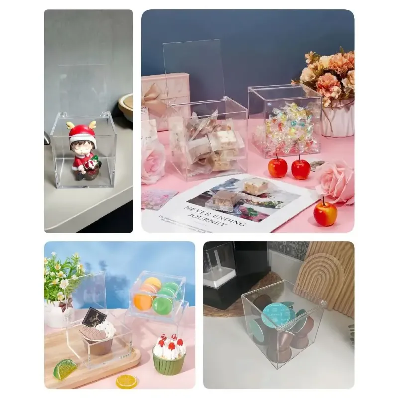 Clear Acrylic Cube Box with Lid 2