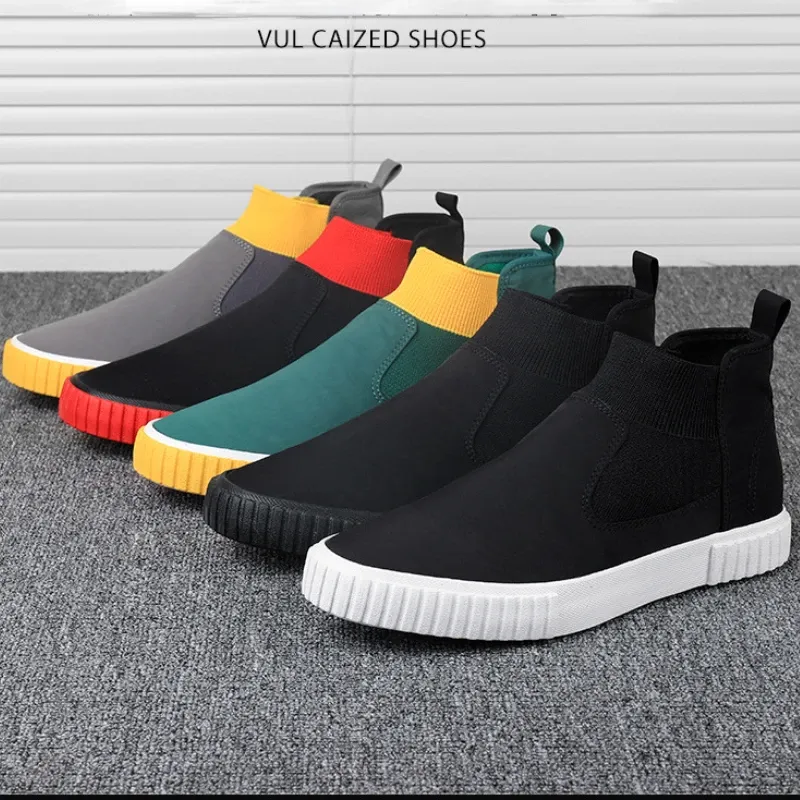 High Top Canvas Slip-On Sneakers for Men 3