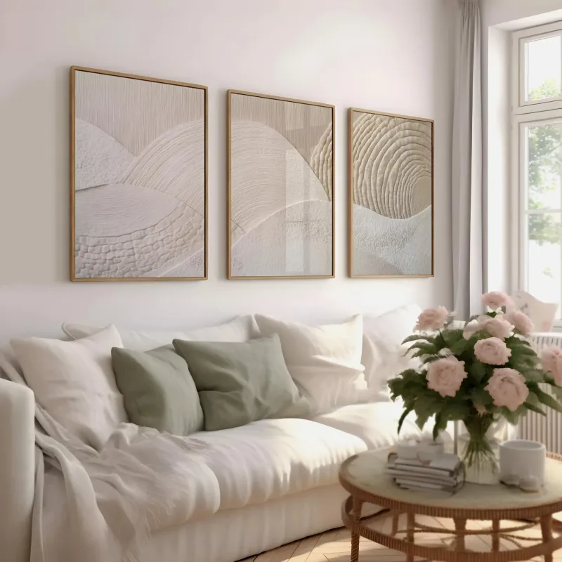 Boho Neutral Mountain Canvas Art Set 2