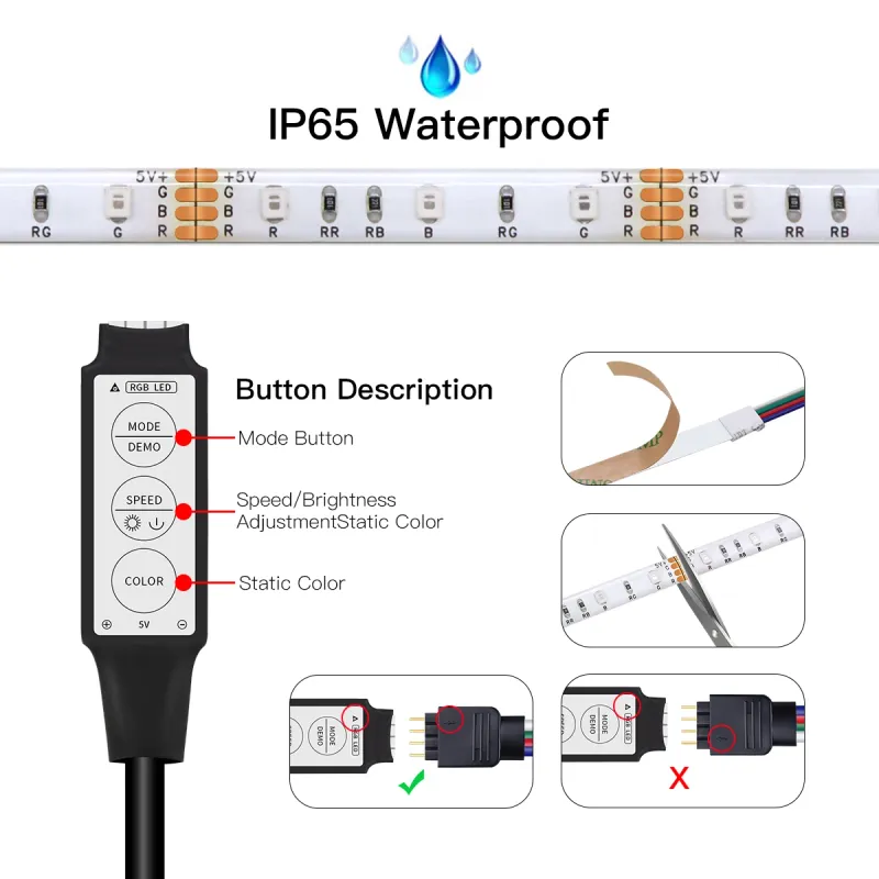 Waterproof RGB LED Strip Lights 2