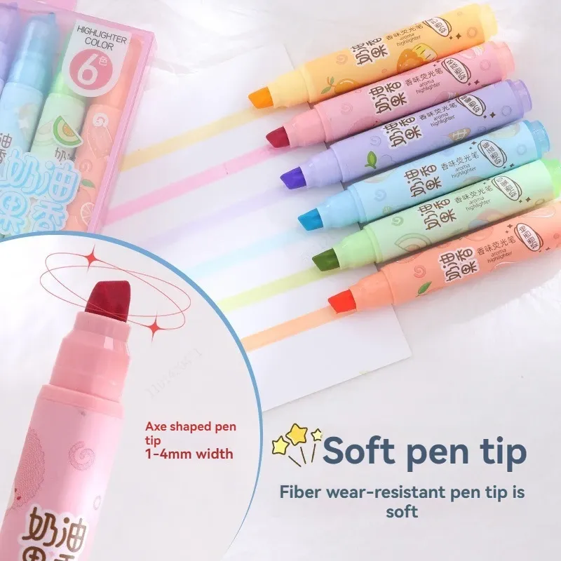 6pc Pastel Scented Highlighter Set 5