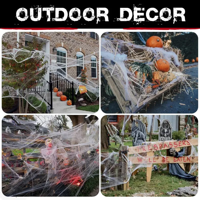 Halloween Spider Web Decor Set 3