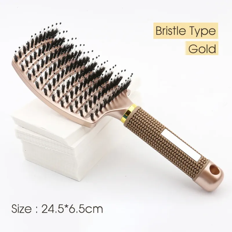 Detangling Hair Brush Bristle & Nylon Comb 4