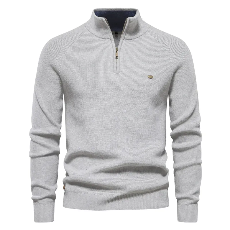 Men's Cotton Zip-Up Cardigan Sweater 1