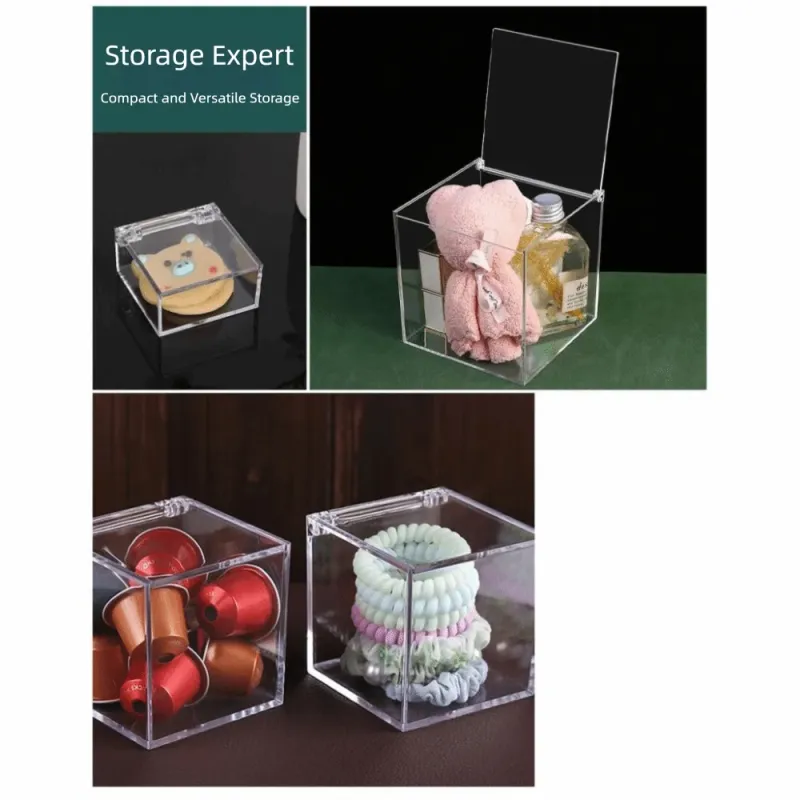 Acrylic Cube Storage Box with Lid 2