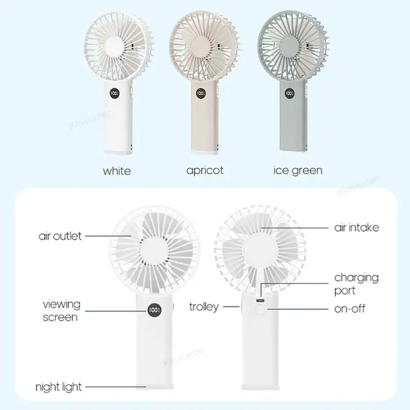 Portable USB Mini Handheld Fan with Nightlight 6