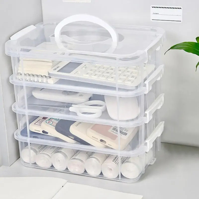 4-Tier Stackable Storage Box With Lid 2
