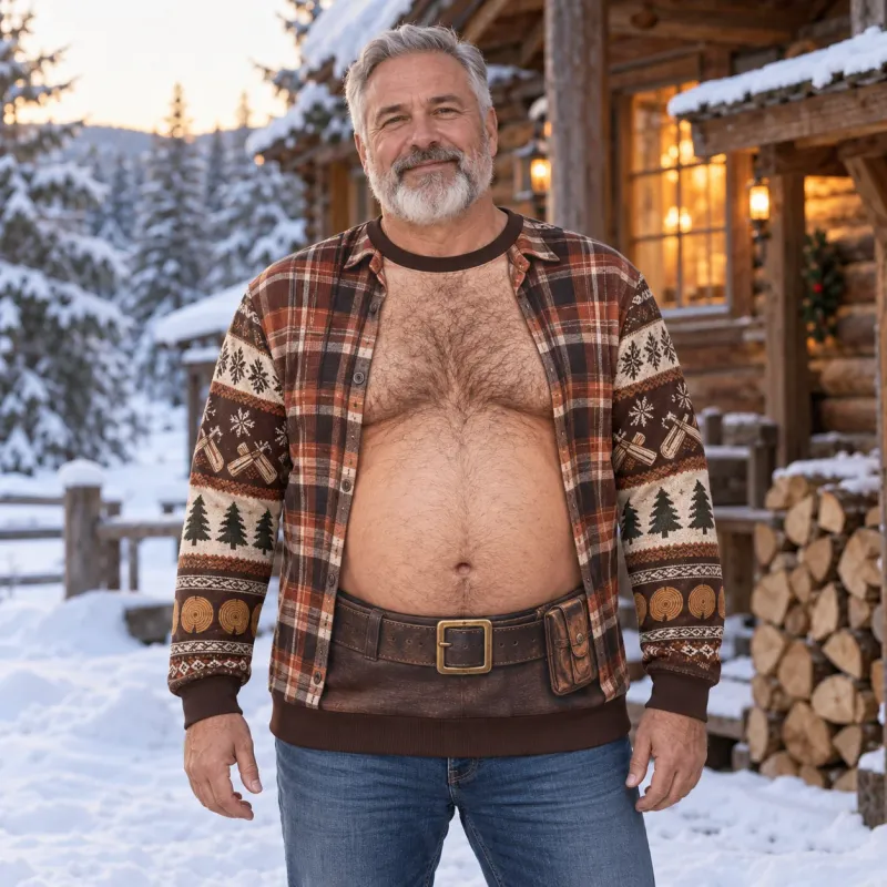 Lumberjack Dad Bod Ugly Christmas Sweater 2