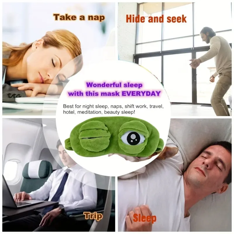 3D Frog Cartoon Sleep Mask 4