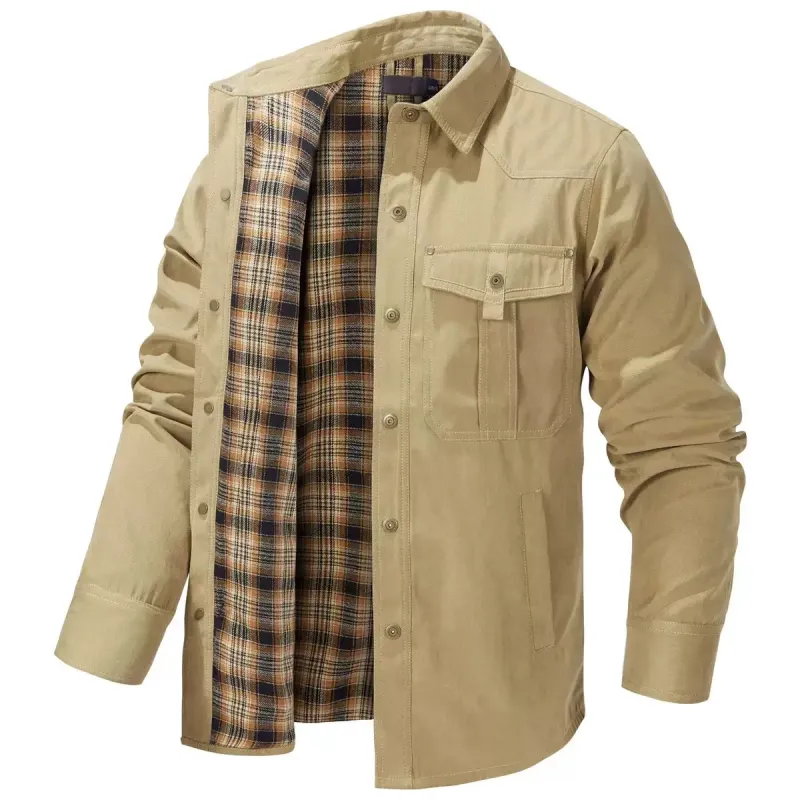 Men's Flannel Lined Western Shacket 3
