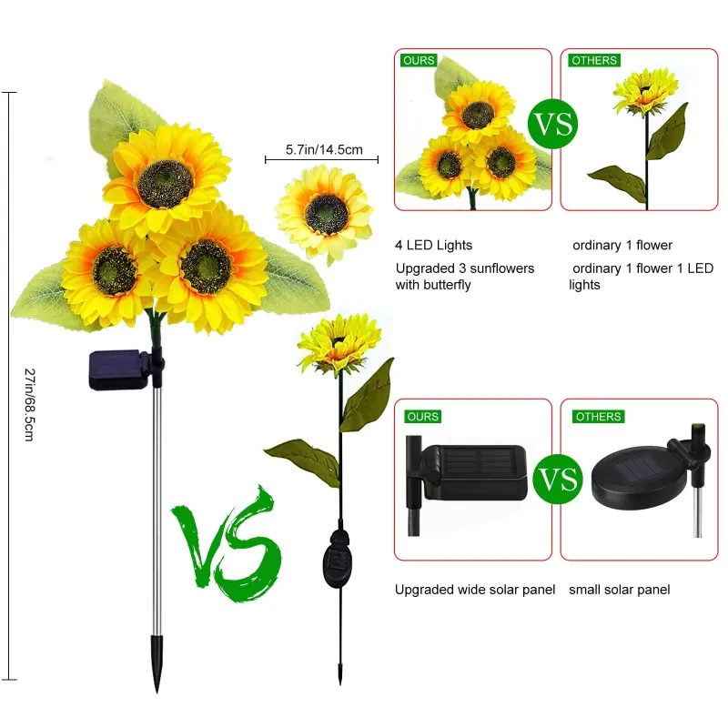 Solar Sunflower Stake Lights 6