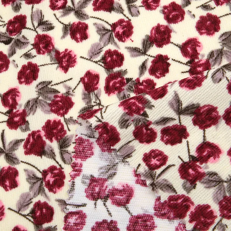 Floral Corduroy Fabric - DIY Dress Material 2