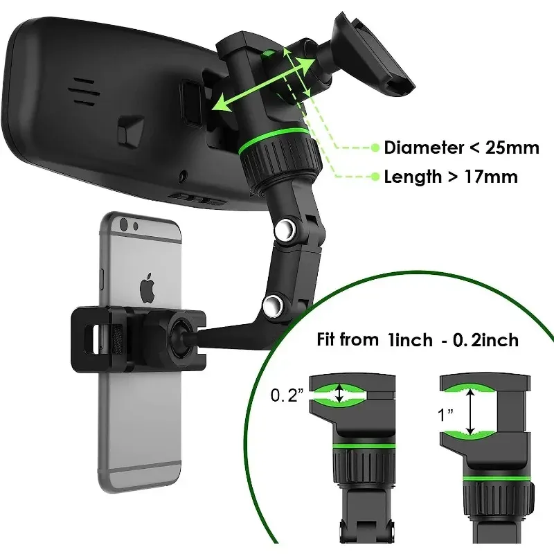 Rearview Mirror Phone Holder Mount 2