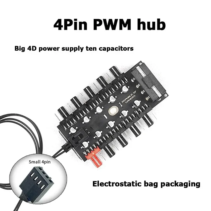 TEUCER 10-Port PWM Fan Hub Splitter 5
