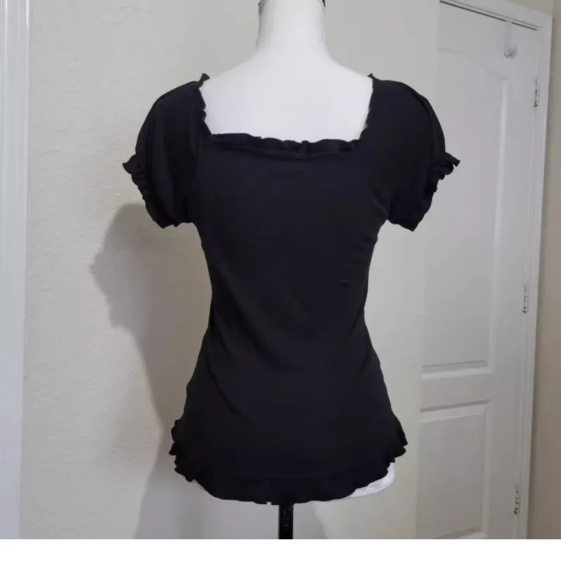 Vintage Black Bow Blouse - Y2K Style 6