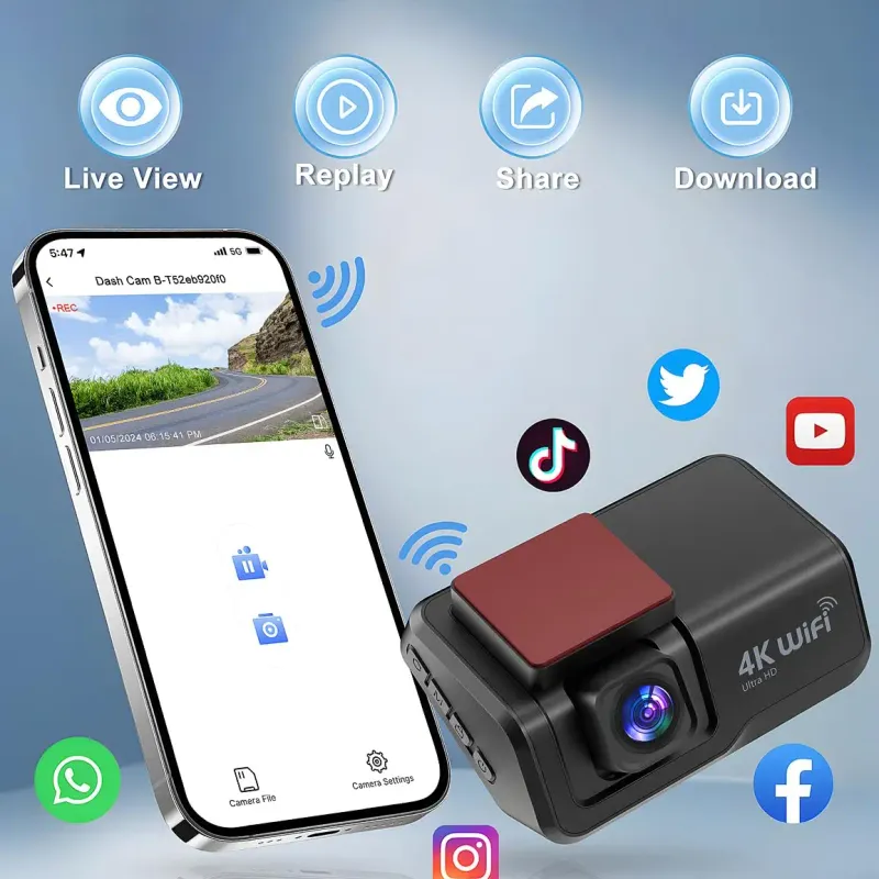 Kocam 4K UHD Dual Lens Dash Cam 4