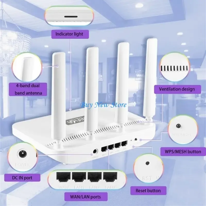 AX1800 WiFi 6 Dual Band Router Amplifier 2