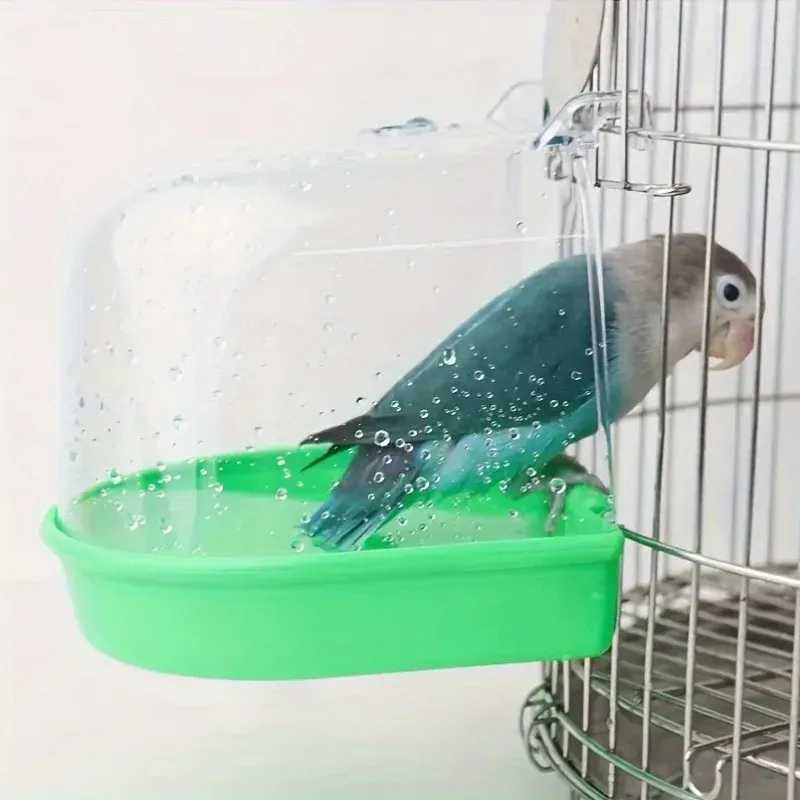 Transparent Bird Bath Tub for Parrots 6