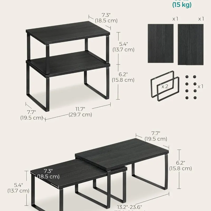 Stackable Kitchen Counter Shelf Set 6