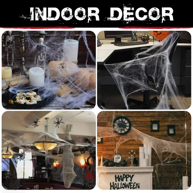 Halloween Spider Web Decor Set 2