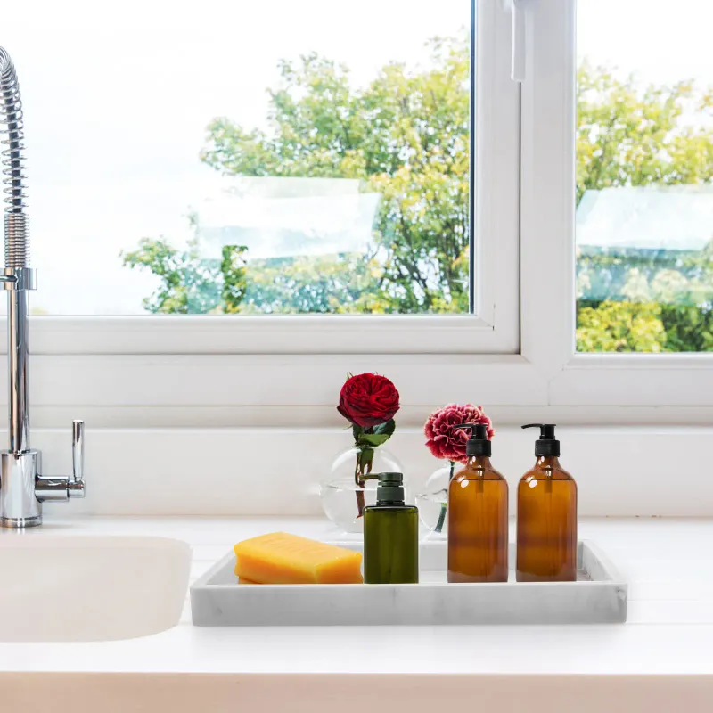 Silicone Vanity Bathroom Organizer Tray 6